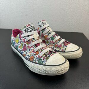 Converse‎ All Star Junior Sneakers 1 Youth - Whimsical Doodles & Pink Interior